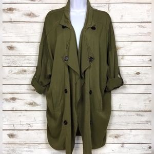 Olive Green Oversized Slouchy Jacket by Lov Posh
